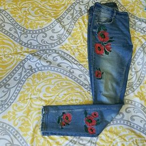Zara Trafaluc floral Jeans